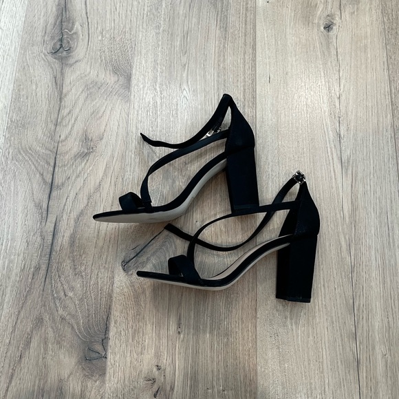 Call It Spring Black Crisscross Ankle Strap Heels - Picture 2 of 5